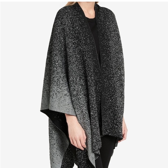 Calvin Klein Metallic Ombre Poncho Shawl Sweater - Picture 4 of 12